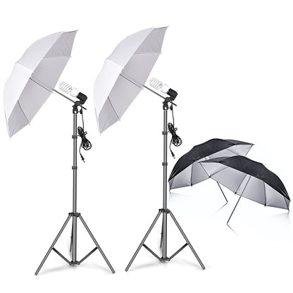 Slow Dolphin Photography Photo Video Studio Background Stand Support Kit with Muslin Backdrop Kits (White Black)