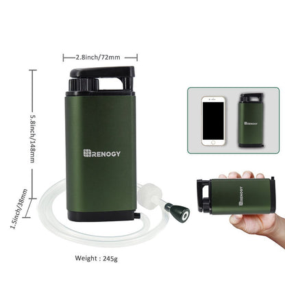 Renogy Portable Outdoor Water Filtration Purifier System Water Filter for Hiking