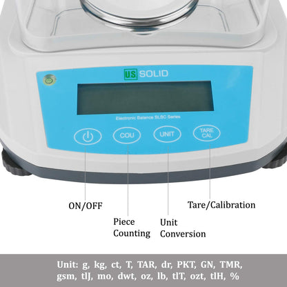 U.S. Solid Balanza de precisión de equilibrio analítico digital de 0,001 g, 1 mg para laboratorios (100 x 1 mg) 110-220 VAC interfaz RS232