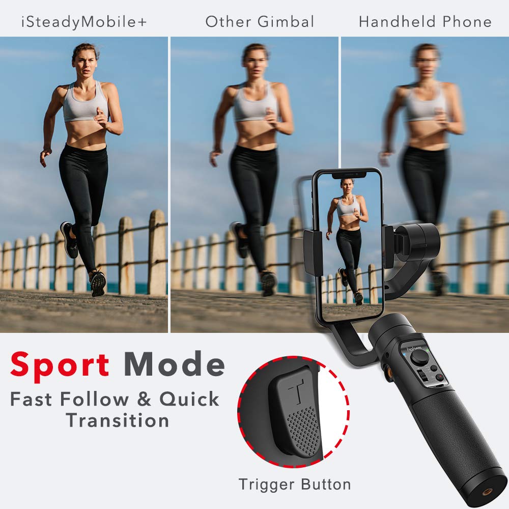 3-Axis Gimbal Stabilizer for iPhone X XR XS Smartphone Vlog Youtuber Live Video Record with Sport Inception Mode Face Object Tracking Motion Time-Lapse - Hohem Isteady Mobile Plus (Upgraded New)
