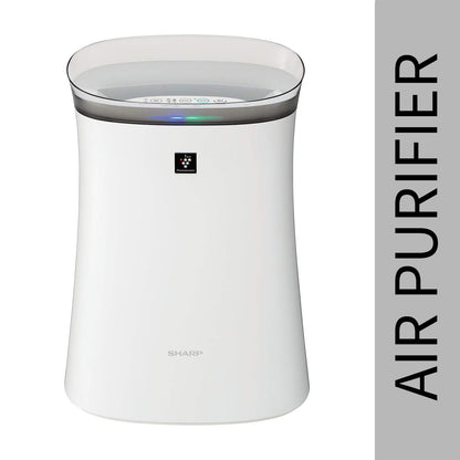 Sharp Air Purifier for Homes & Offices | Dual Purification - ACTIVE (Plasmacluster Technology) & PASSIVE FILTERS (True HEPA H14+Carbon+Pre-Filter) | Captures 99.97% of Impurities | Model:FP-F40E-W | White