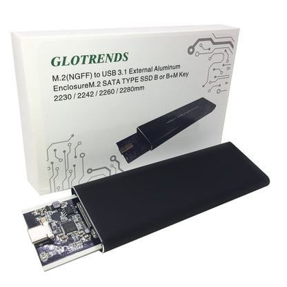 GLOTRENDS USB 3.0 to M.2 Enclosure Case for SATA M.2 SSD(Key B/B+M)