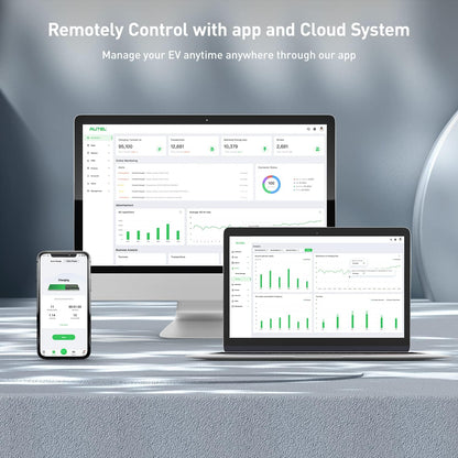 Autel Smart Level 2 Cargador eléctrico para vehículo (EV) de hasta 50 amperios, 240 V, estación de carga con cable para coche con visualización táctil LCD, Energy Star, CSA, Bluetooth, Wi-Fi, Ethernet, 4G, ‎AEUS-106000767E-BK-001