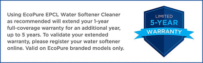 EcoPure EP42 - Suavizante de agua de 42,000 granos | Certificado NSF | Tecnología autosense de ahorro de sal y agua para regeneración de agua suave de toda la casa