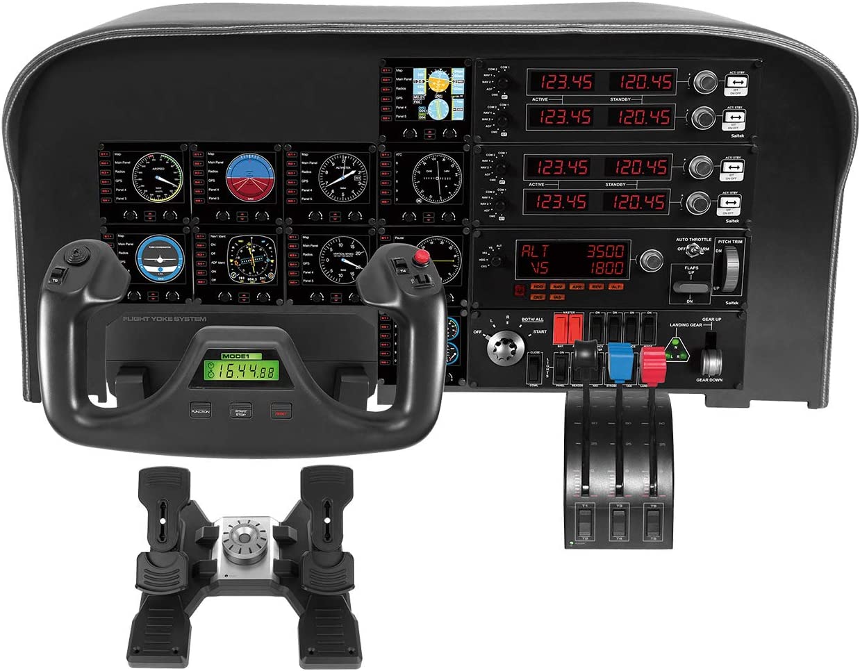 Logitech G Saitek Pro Flight Switch Panel de Conmutadores para Simulación de Vuelo, Cinco Posiciones de Control Giratorio de Magneto