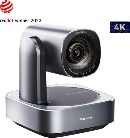 Tenveo VLGroup Cámara de conferencia 4K UHD todo en uno con sistema de altavoz Bluetooth, zoom óptico de 12X, lente de ángulo de visión amplio de 360°, compatible con Zoom Skype Teams para reuniones remotas de sala grande