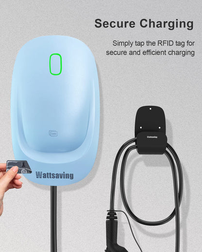 Wattsaving Cargador EV de nivel 2 – Estación de carga de vehículo eléctrico de 240 voltios hasta 40 amperios con enchufe NEMA 14-50 y cable de 24.6 pies, color negro