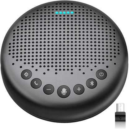 eMeet – Bocina Bluetooth Luna con micrófono con algoritmo de reducción de ruido mejorado, cadena de margarita, con Dongle Altavoz USB para la oficina en casa, recepción de voces de 360° para 8 personas