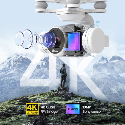 Potensic Dreamer Drones with Camera for Adults and Teenagers 4K, 31Mins Flight 2Hrs Charge, GPS RC Quadcopter with Brushless Motors, Auto Return, Altitude Hold, Follow Me, 5.8G WiFi,Long Control Range