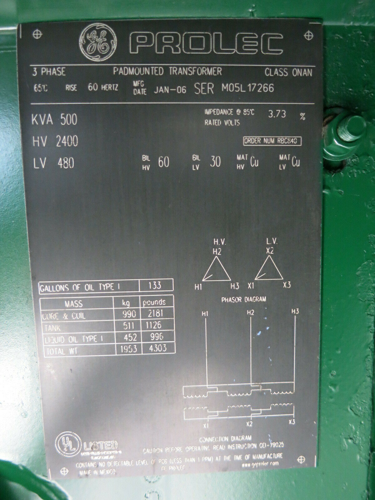 NEW GE Prolec 500 kVA 2400 Delta to 480 Delta Pad Mount Transformer 500kVA