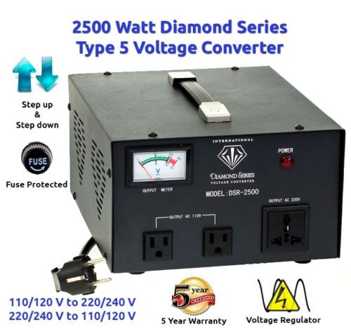 Diamond Series DSR-2500 w/ Regulator Watt Step Up/Down Voltage Converter