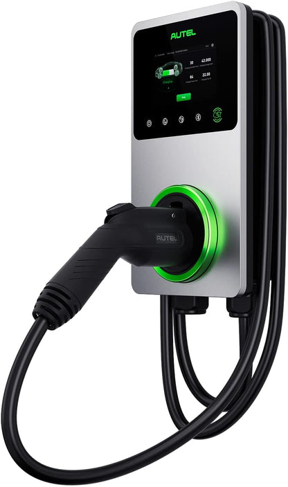 Autel Smart Level 2 Cargador eléctrico para vehículo (EV) de hasta 50 amperios, 240 V, estación de carga con cable para coche con visualización táctil LCD, Energy Star, CSA, Bluetooth, Wi-Fi, Ethernet, 4G, ‎AEUS-106000767E-BK-001